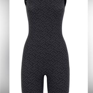 Fendi Black Monogram Shapewear Bodysuit